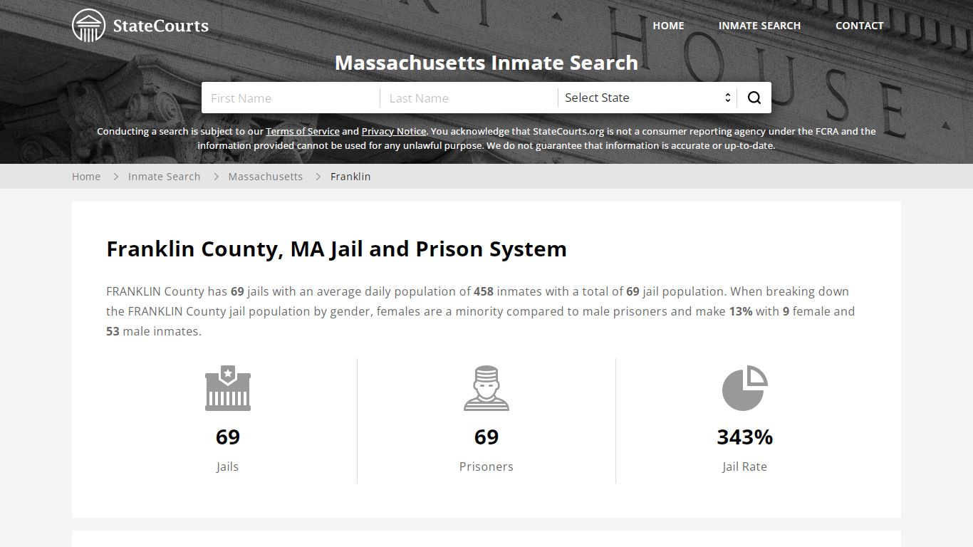 Franklin County, MA Inmate Search - StateCourts